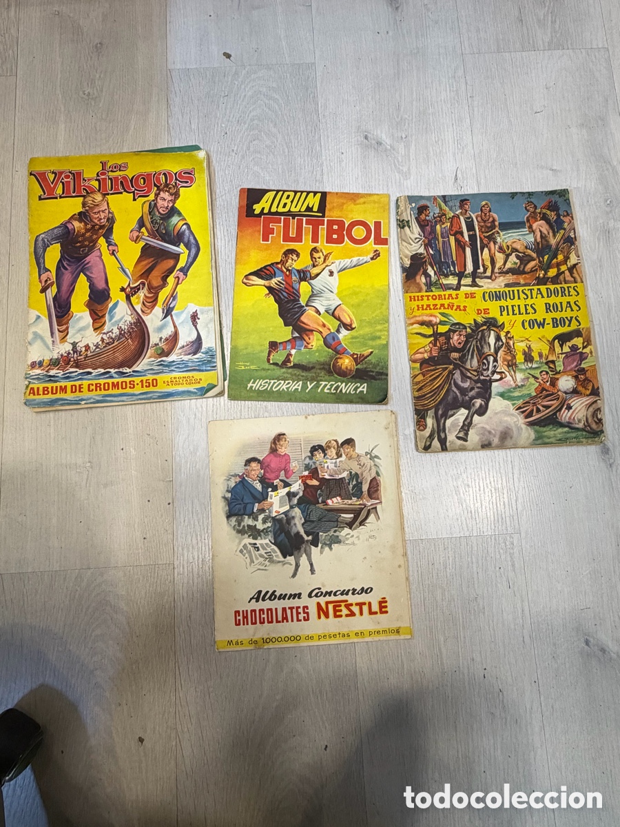Fotograf&iacute;a antigua: Lote &Aacute;lbumes Cromos: Vikings, F&uacute;tbol, Vaqueros, Ne