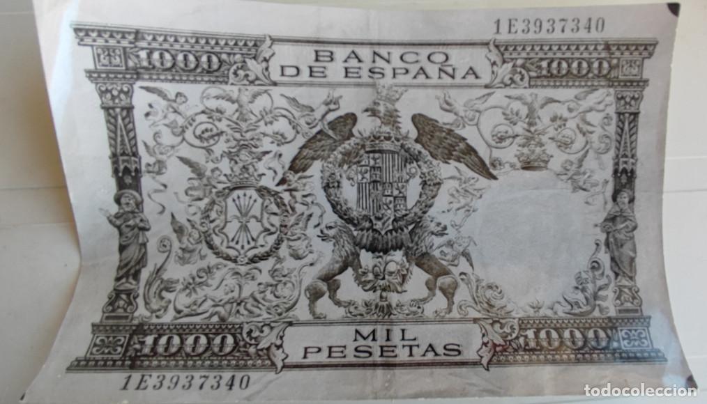 Fotograf&iacute;a antigua: FOTOGRAFIA ANTIGUA DE BILLETE DE 1000 PESETAS, 17,5 X 11,5 CM