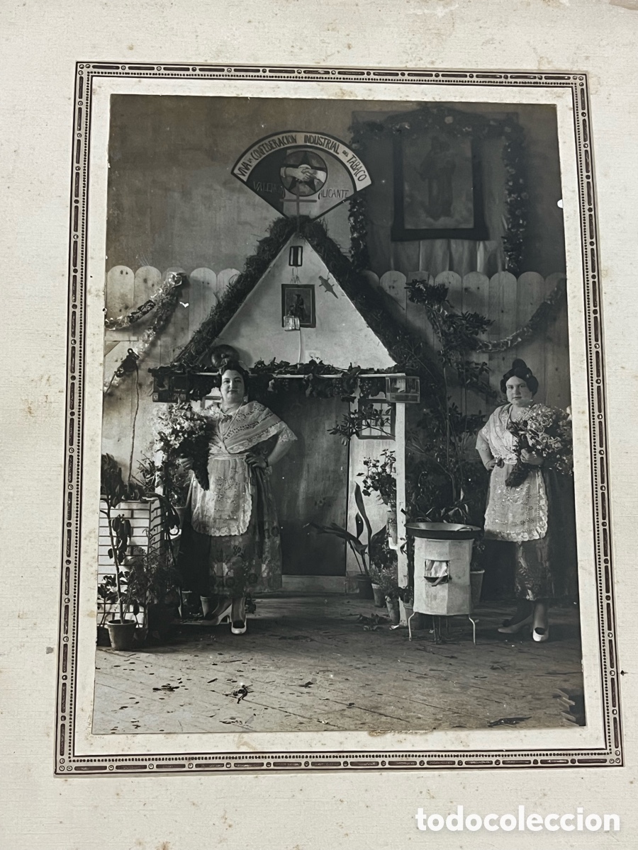 Fotograf&iacute;a antigua: Antiguas fotograf&iacute;as fallas falleras Confederaci&oacute;n Industrial del Tabaco Valencia Alicante. A&ntilde;os 30.