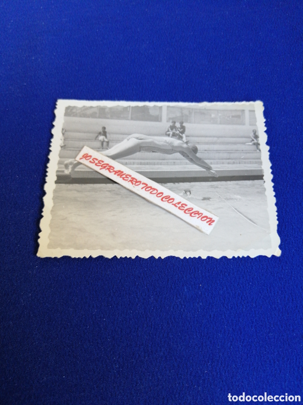 Fotograf&iacute;a antigua: NADADORA SALTO FOTOGRAF&Iacute;A ANTIGUA SIGLO PASADO SELLO FOTOGR&Aacute;FICO FOTOGRAFIAS B. EGIDO (VALENCIA)