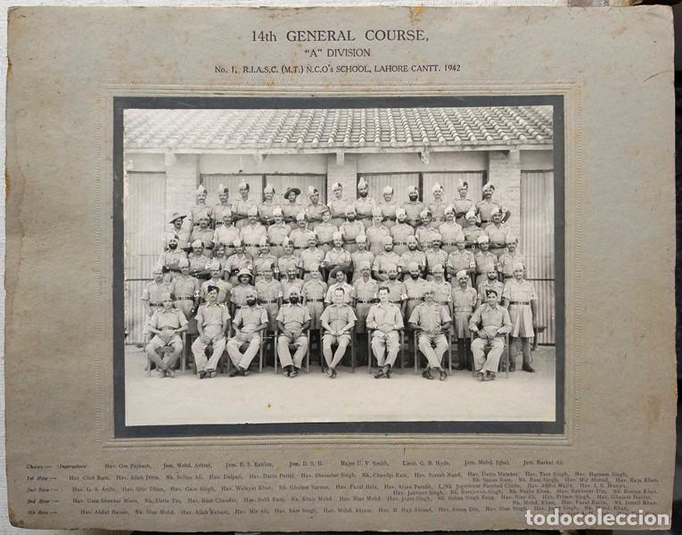 Fotograf&iacute;a antigua: 14 CURSO GENERAL DIVISION ESCUELA SUBOFICIALES REAL CUERPO SERVICIO EJERCITO INDIO - ALBUMINA-4284