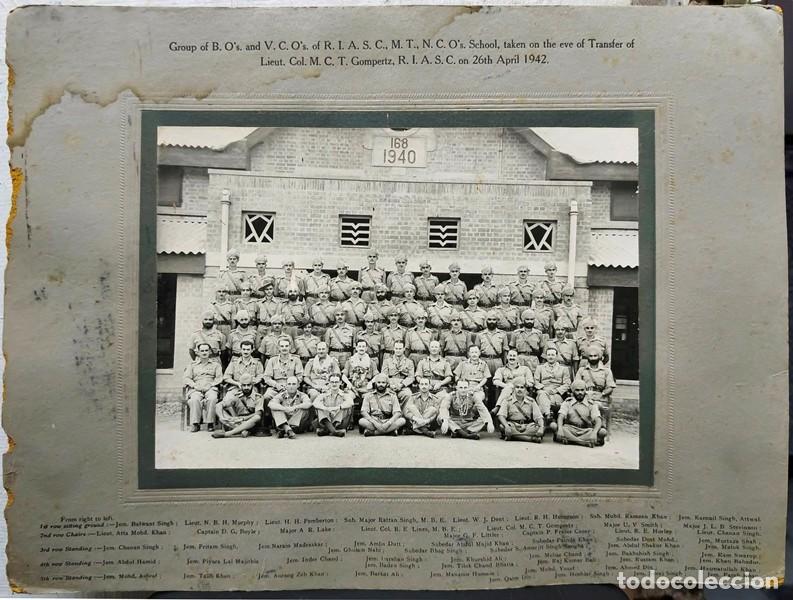 Fotograf&iacute;a antigua: GRUPO OFICIALES BRITANICOS Y OFICIALES VIRREY ESC. SUBOFICIALES TRANS EJERCITO INDIO- ALBUMINA-4285
