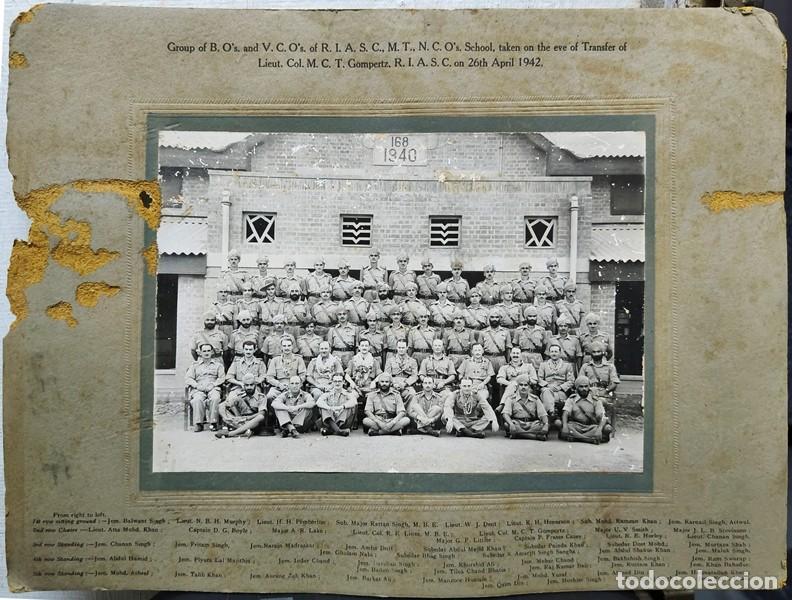 Alte Fotografie: GROUP OF B.O'S AND V.C.O'S OF R.I.A.S.C.C.,M.T.N.C.O'S. SCHOOL 26 ABRIL 1942 - ALBUMINA-4286