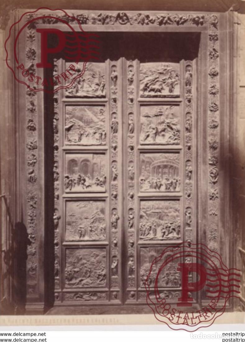 Fotograf&iacute;a antigua: FIRENZE BATTISTERO PORTA GHIBERTI V PAGANORI FIRENZE ITALY ITALIA PHOTOGRAPHIE 25*19CM