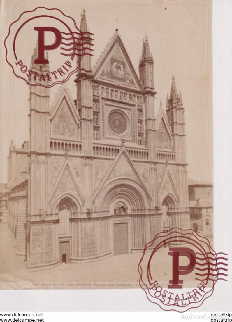 Fotograf&iacute;a antigua: ORVIETO FACCIATA DELLA CATTEDRALE LORENZO MAITANI DA SIENA ED ALINARI ITALY ITALIA PHOTOGRAPHIE 25*2