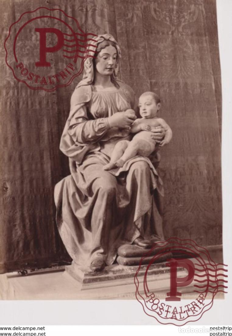 Fotograf&iacute;a antigua: LA VIERGE ET LENFANT J&Eacute;SUS TERRE QUITE TORRIJIANO PHOTOGRAPHIE 27*20CM