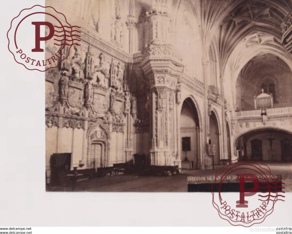 Fotograf&iacute;a antigua: INTERIOR DE SAN JUAN DE LOS REYES TOLEDO PHOTOGRAPHIE 22*17CM