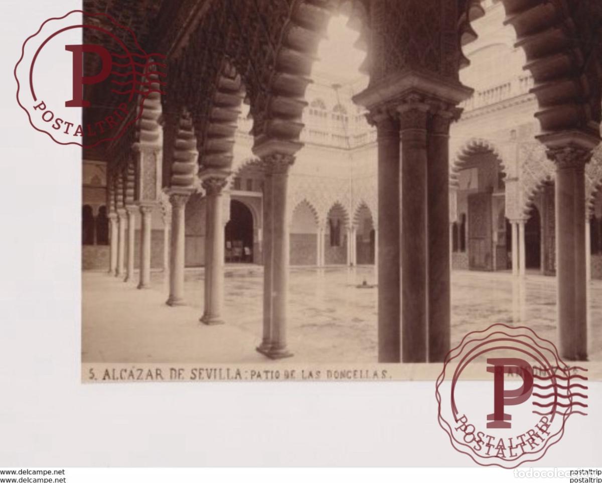 Alte Fotografie: ALC&Aacute;ZAR DE SEVILLA PATIO DE LAS DONCELLAS RANSON PHOTOGRAPHIE 22*16CM