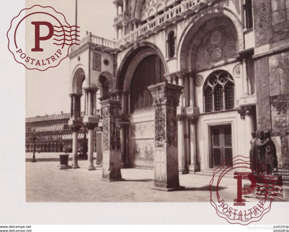 Alte Fotografie: VENICE venezia le due colonne dacri ITALY ITALIA PHOTOGRAPHIE 25*20CM