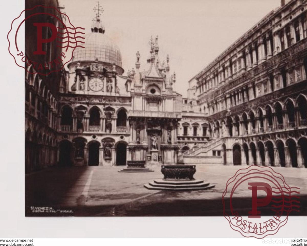 Alte Fotografie: VENICE venezia CORTILE DEL PAL DUCALE PALAZZO DUCALE ITALY ITALIA PHOTOGRAPHIE 24*18CM