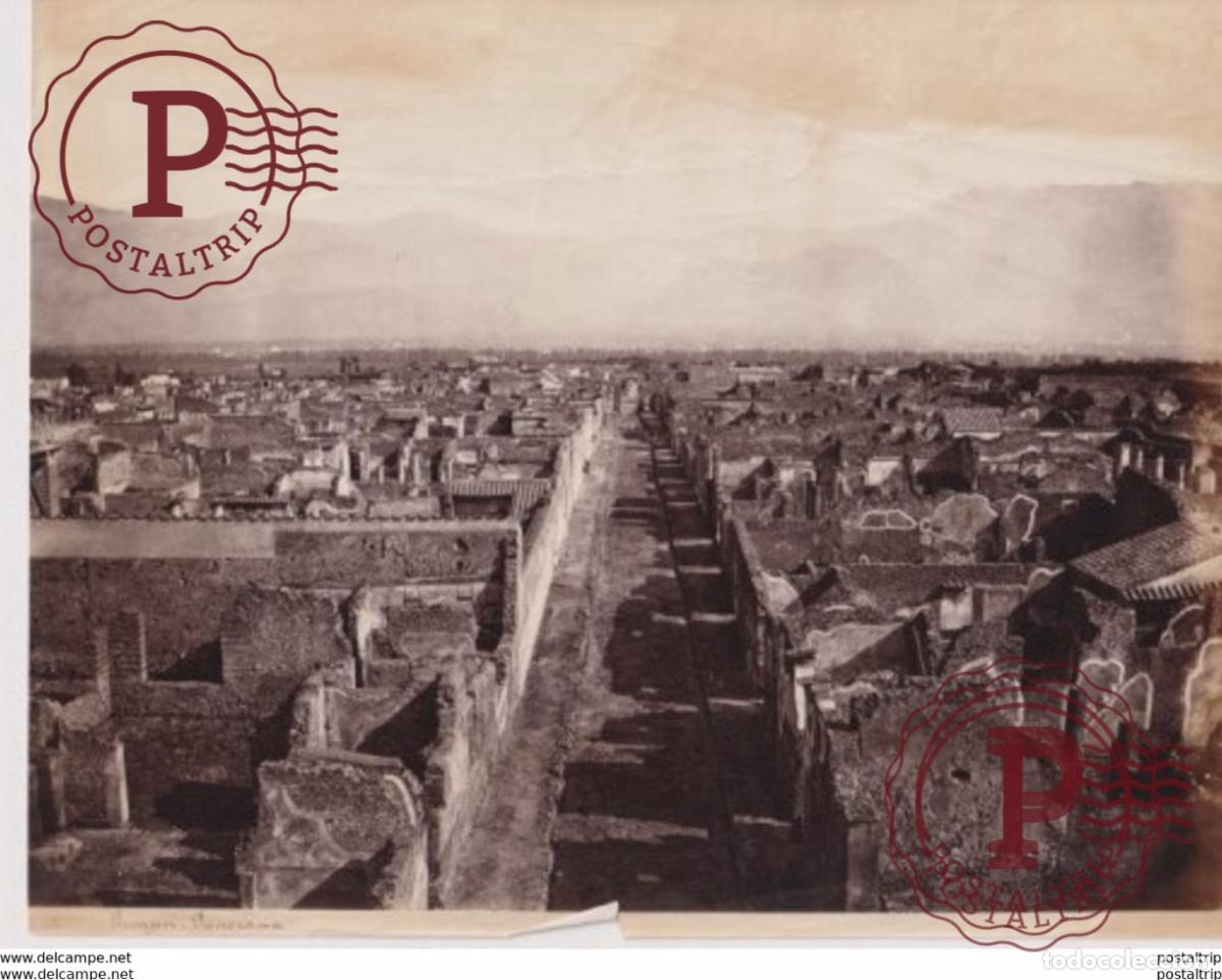 Alte Fotografie: POMPEI PANORAMA ITALY ITALIA PHOTOGRAPHIE 25*20CM