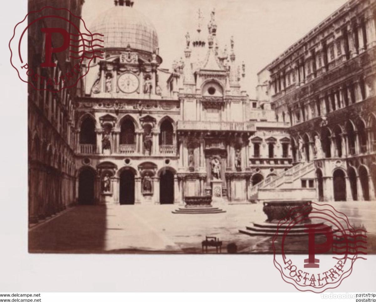 Alte Fotografie: COURT DU PALAIS DUCAL ITALY ITALIA PHOTOGRAPHIE 25*18CM