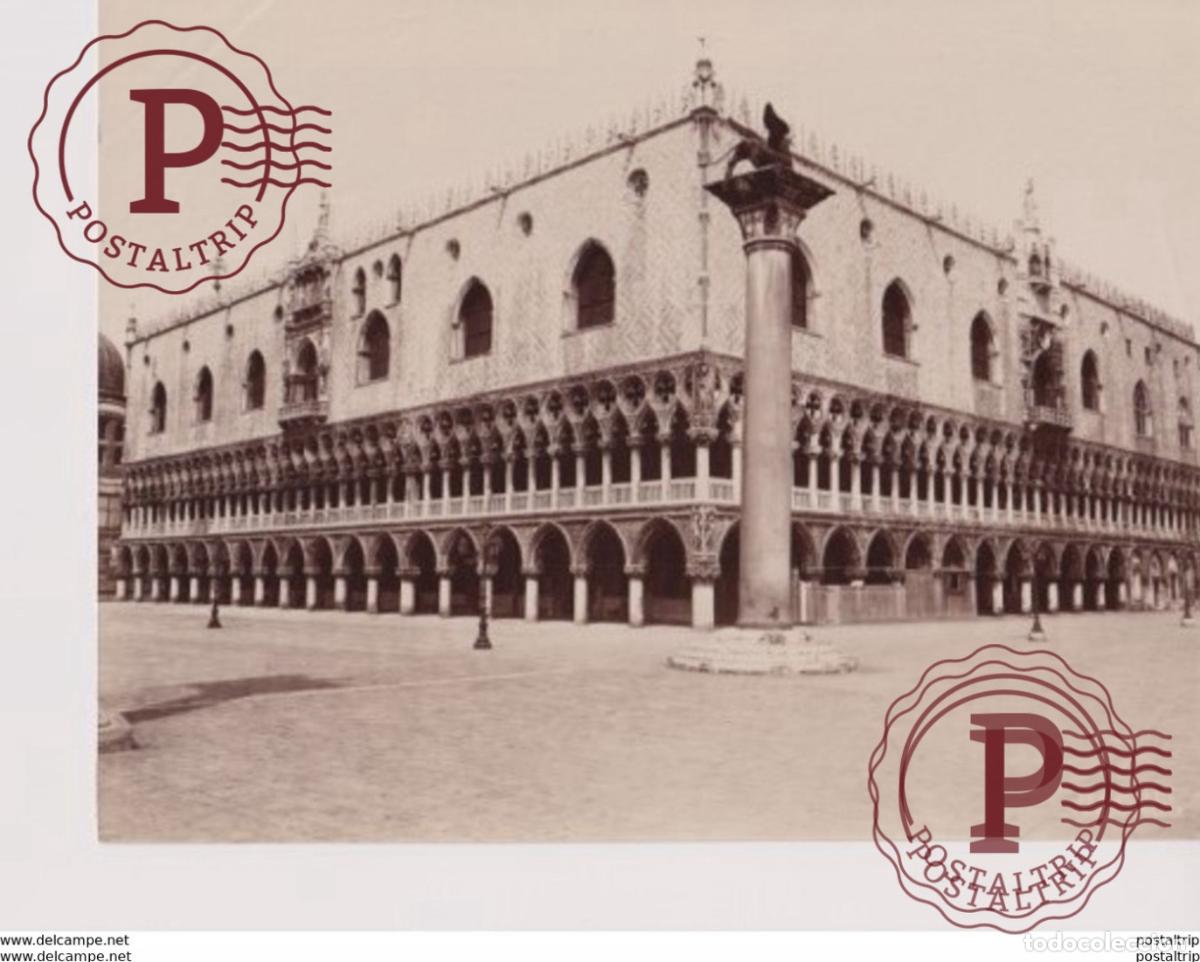 Fotograf&iacute;a antigua: VENEZIA PALAZZO DUCALE ITALY ITALIA ALBUMINEE ALBUMINA PHOTOGRAPHIE 24*18CM
