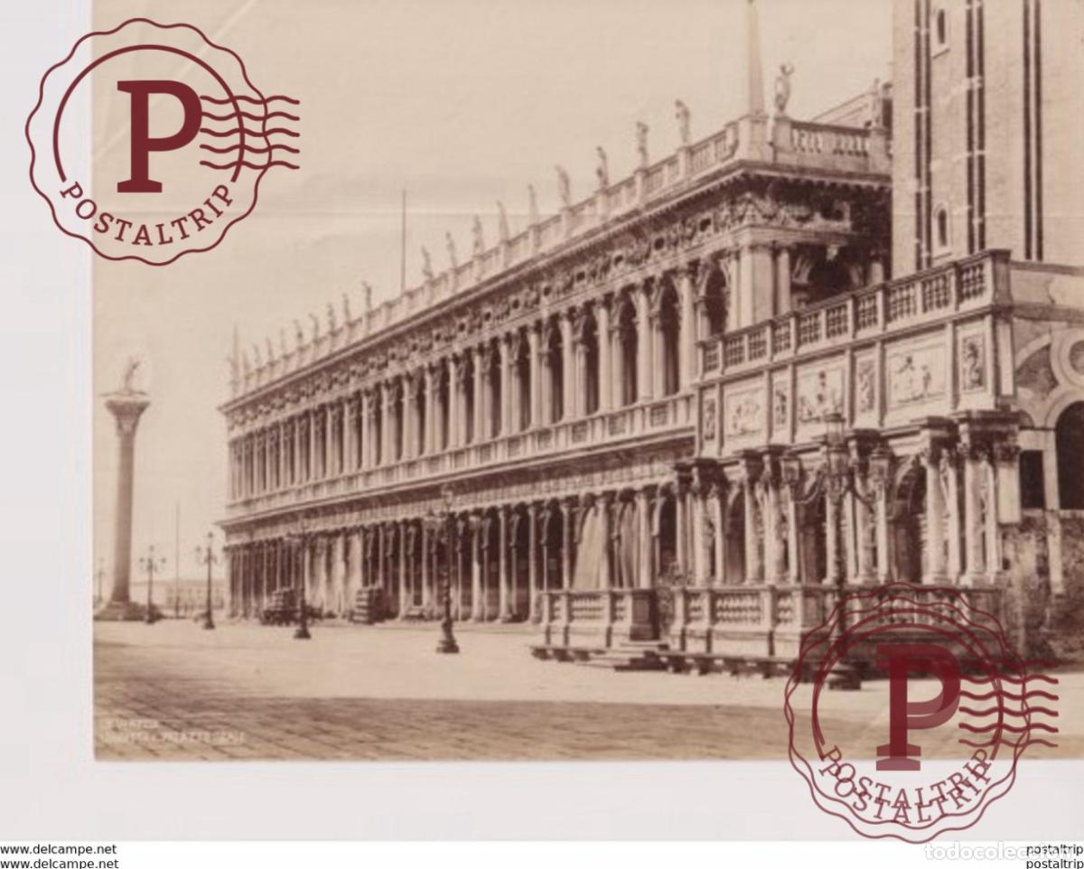 Fotograf&iacute;a antigua: VENEZIA LOGGETTA E PALAZZO REALE ITALY ITALIA ALBUMINEE ALBUMINA PHOTOGRAPHIE 24*18CM
