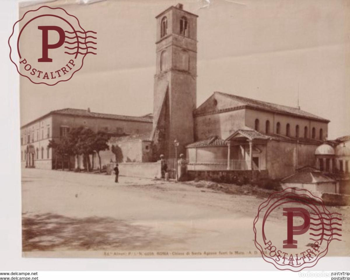 Fotograf&iacute;a antigua: ROMA CHIESA DI SANTA AGNESE FUORI LE MURA ITALY ITALIA ALBUMINEE ALBUMINA PHOTOGRAPHIE 24*19CM