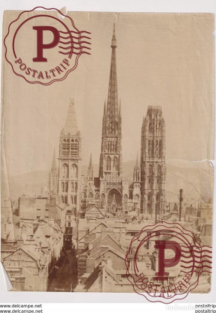 Fotograf&iacute;a antigua: ROUEN FRANCE SEE SCAN 27*20CM ALBUMINA PHOTOGRAPHIE