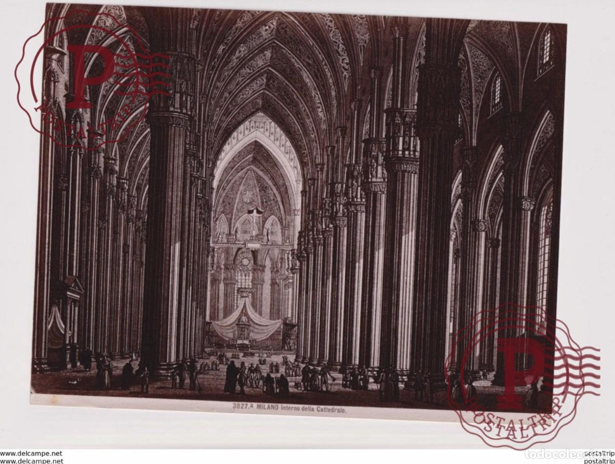 Fotograf&iacute;a antigua: MILANO CATTEDRALE INTERNO DELLA ITALY 25*19CM ALBUMINA PHOTOGRAPHIE