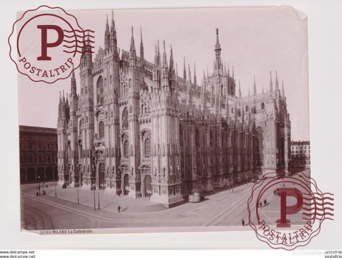 Fotograf&iacute;a antigua: MILANO LA CATTEDRALE ITALY 25*19CM ALBUMINA PHOTOGRAPHIE