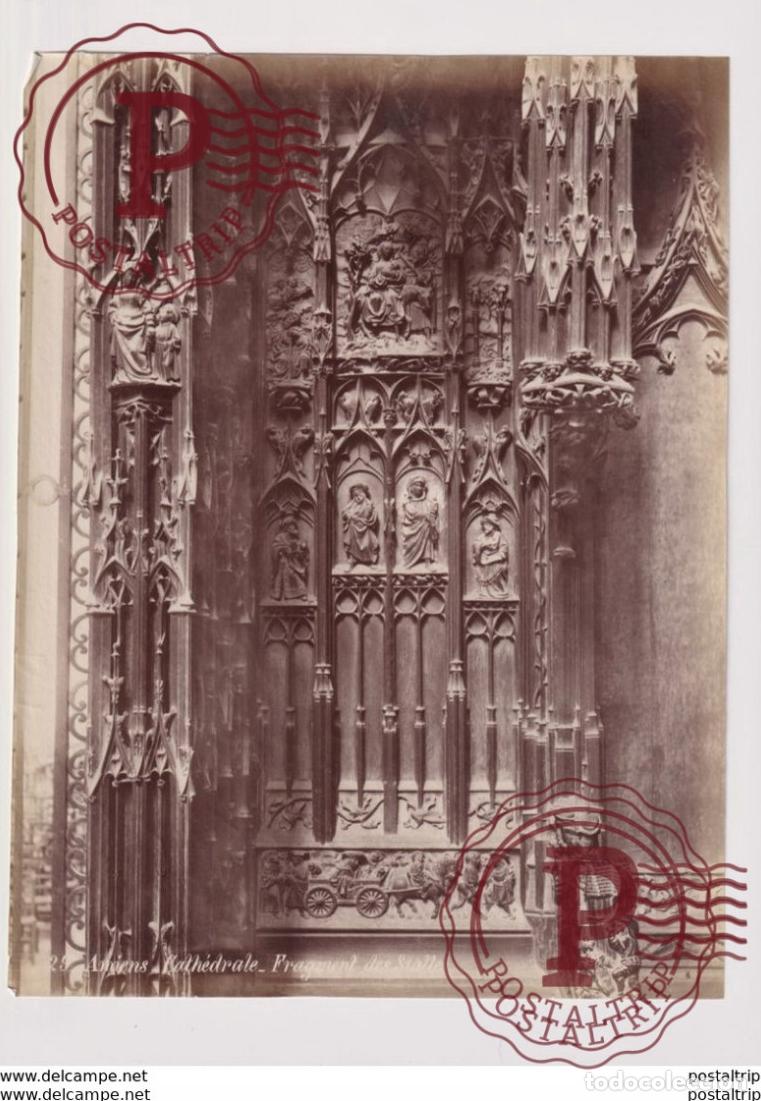 Fotograf&iacute;a antigua: AMIENS CATHEDRALE FRAGMENT DES STALLES 25*19CM PHOTOGRAPHIE