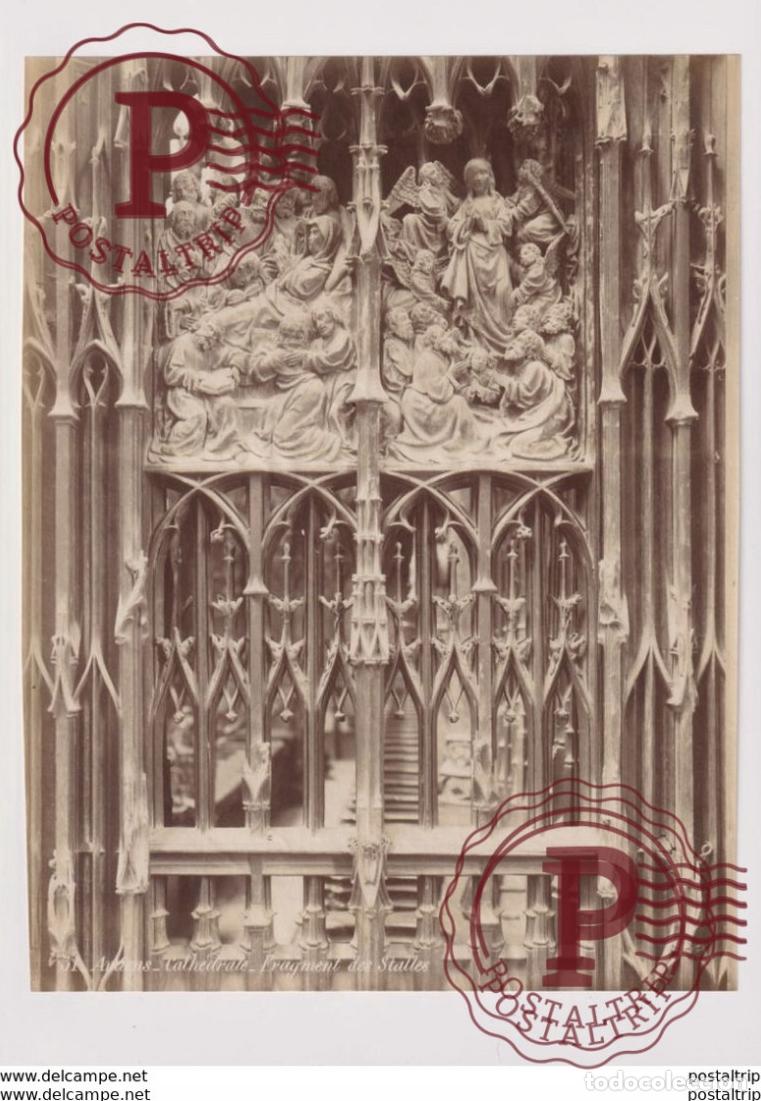 Fotograf&iacute;a antigua: AMIENS CATHEDRALE FRAGMENT DES STALLES 25*19CM PHOTOGRAPHIE