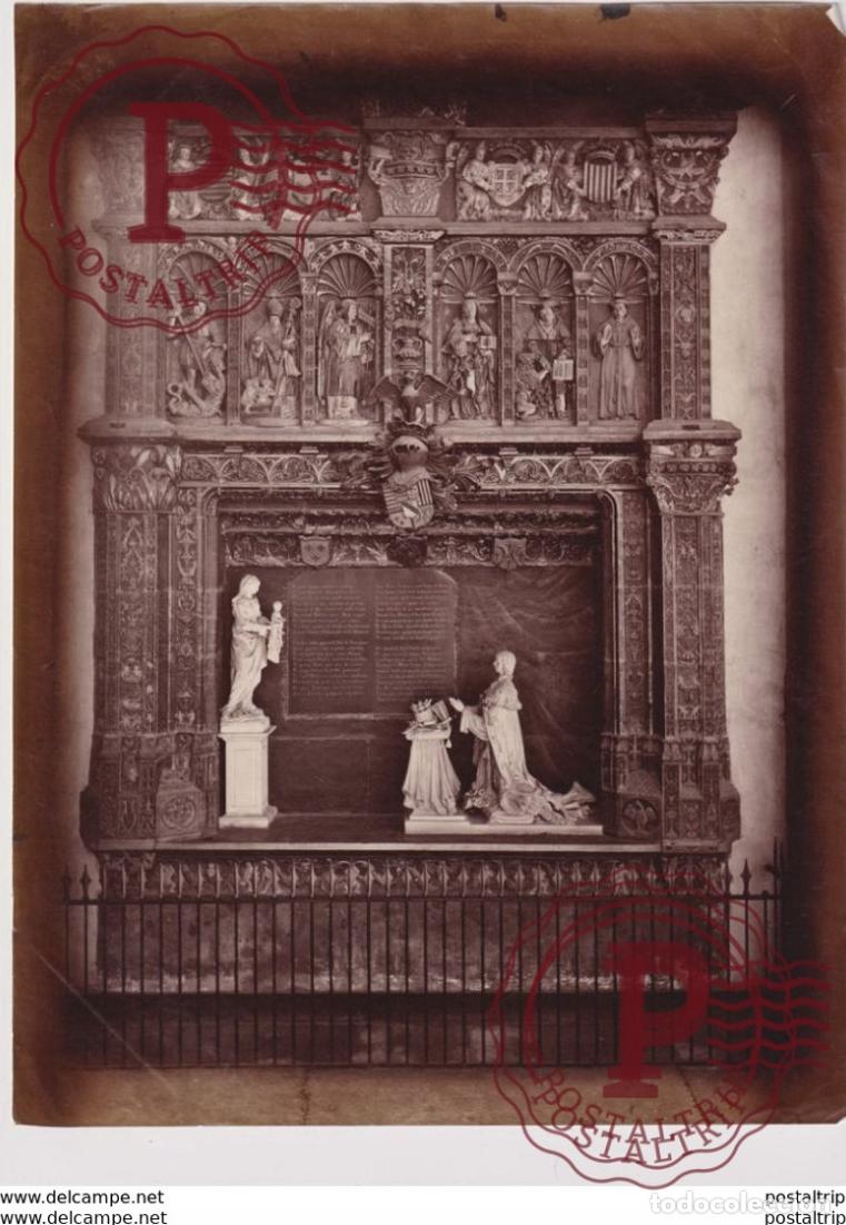 Fotograf&iacute;a antigua: Royalty Rene II tomb, Nancy Tombeau Mansuy Gauvin 21*28CM PHOTOGRAPHIE