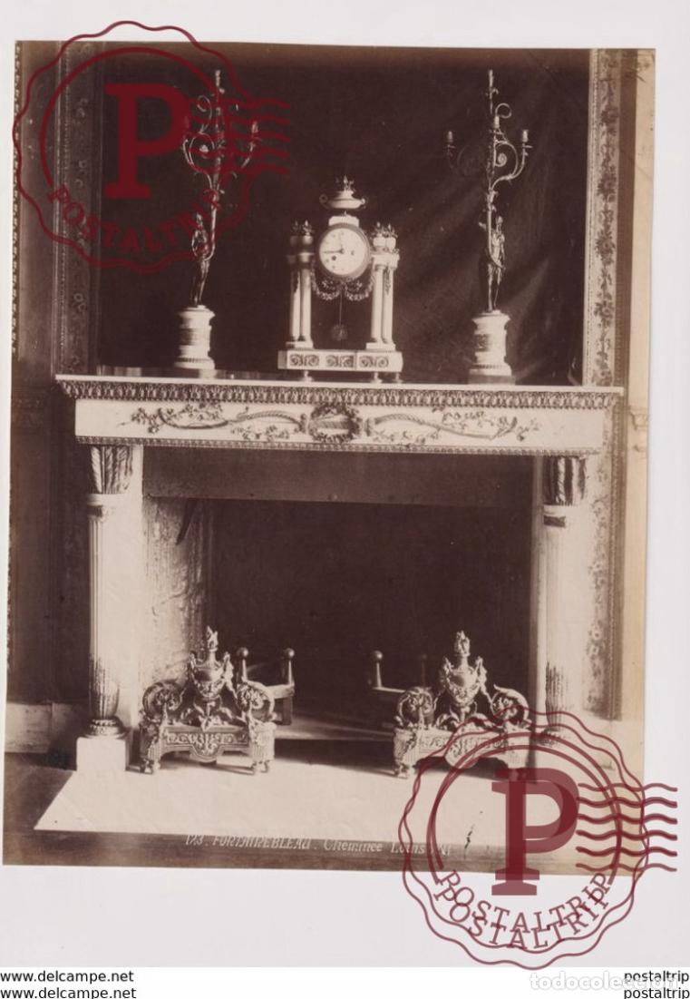 Antique Photography: FONTAINEBLEAU CHEMINEE LOUIS XVI 24*19CM PHOTOGRAPHIE