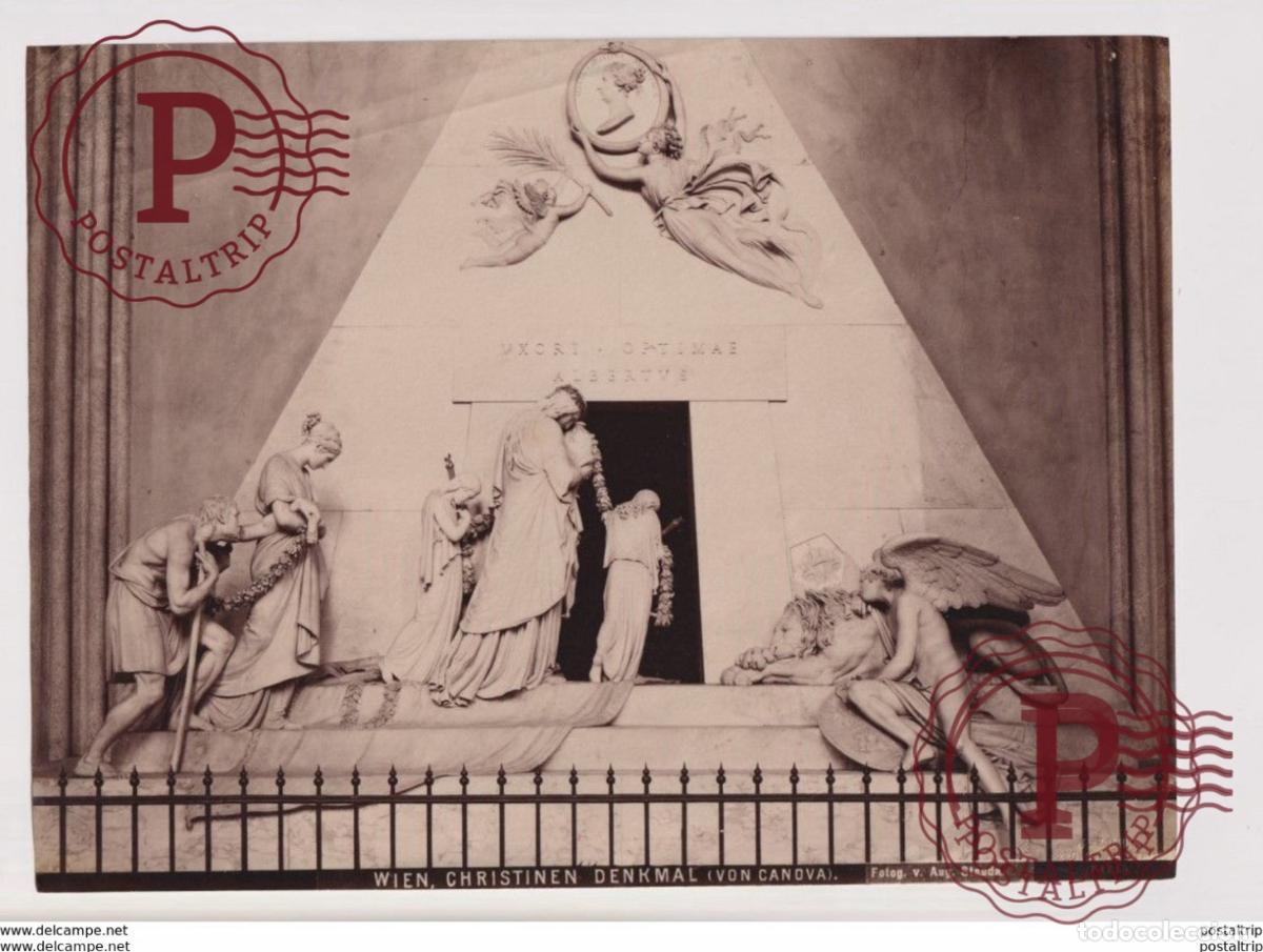 Fotografia antiga: WIEN CHRISTINEN DENKMAL VON CANOVA FOTO V AUG STAUDA ARCHIDUCHESSE MARIE CHRISTINE OOSTENRIJK 26*2