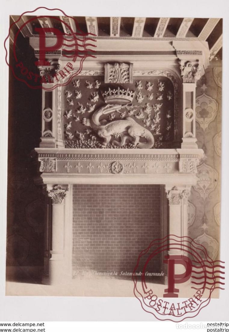 Fotografia antiga: FRANCE BLOIS CHEMIN&Eacute;E A LA SALAMANDRE COURONNEE 26*20CM PHOTOGRAPHIE