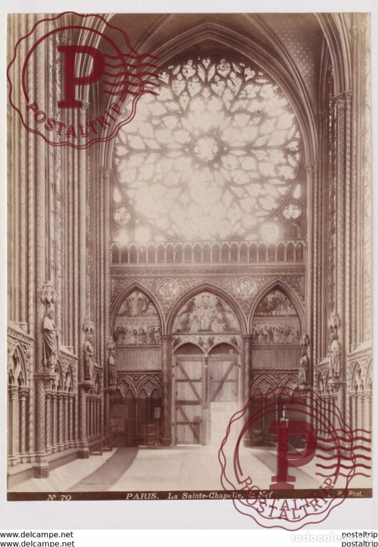 Photographie ancienne: PARIS LA SAINTE CHAPELLE LA NEF LP PHOTO 27*20CM PHOTOGRAPHIE