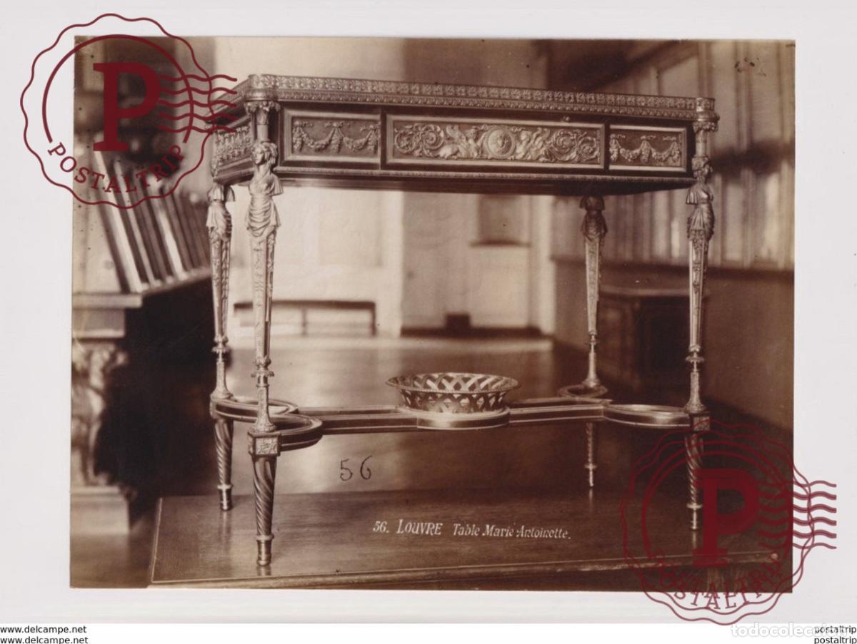 Photographie ancienne: LOUVRE TABLE MARIE ANTOINETTE 24*19CM PHOTOGRAPHIE