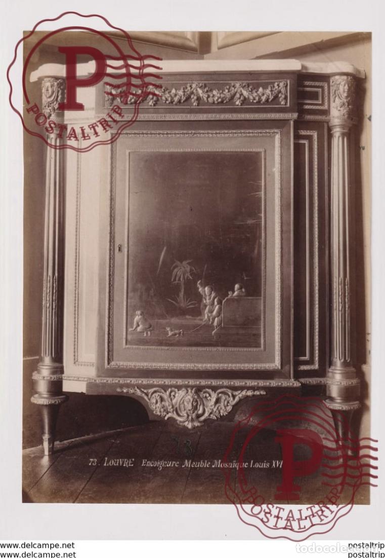 Fotograf&iacute;a antigua: LOUVRE ENCOIGNURE MEUBLE MOSAIQUE LOUIS XVI 24*19CM PHOTOGRAPHIE