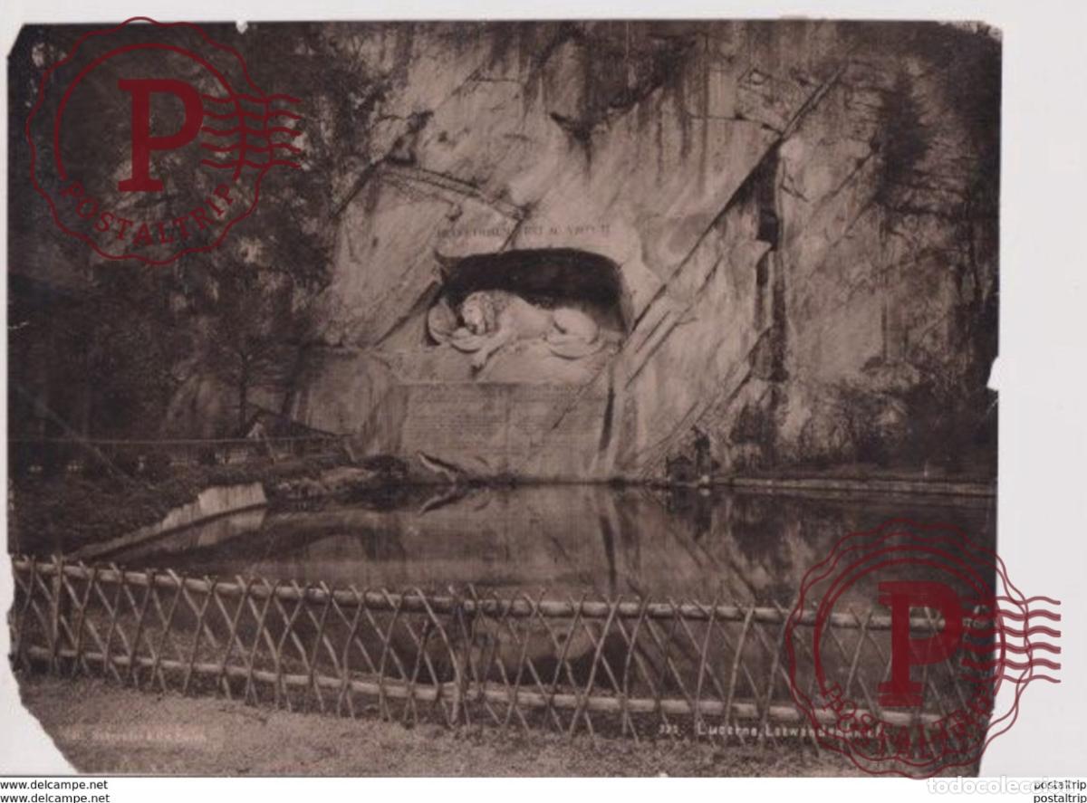 Fotograf&iacute;a antigua: LUZERNE LOEWENDENKMAL 26*20CM PHOTOGRAPHIE