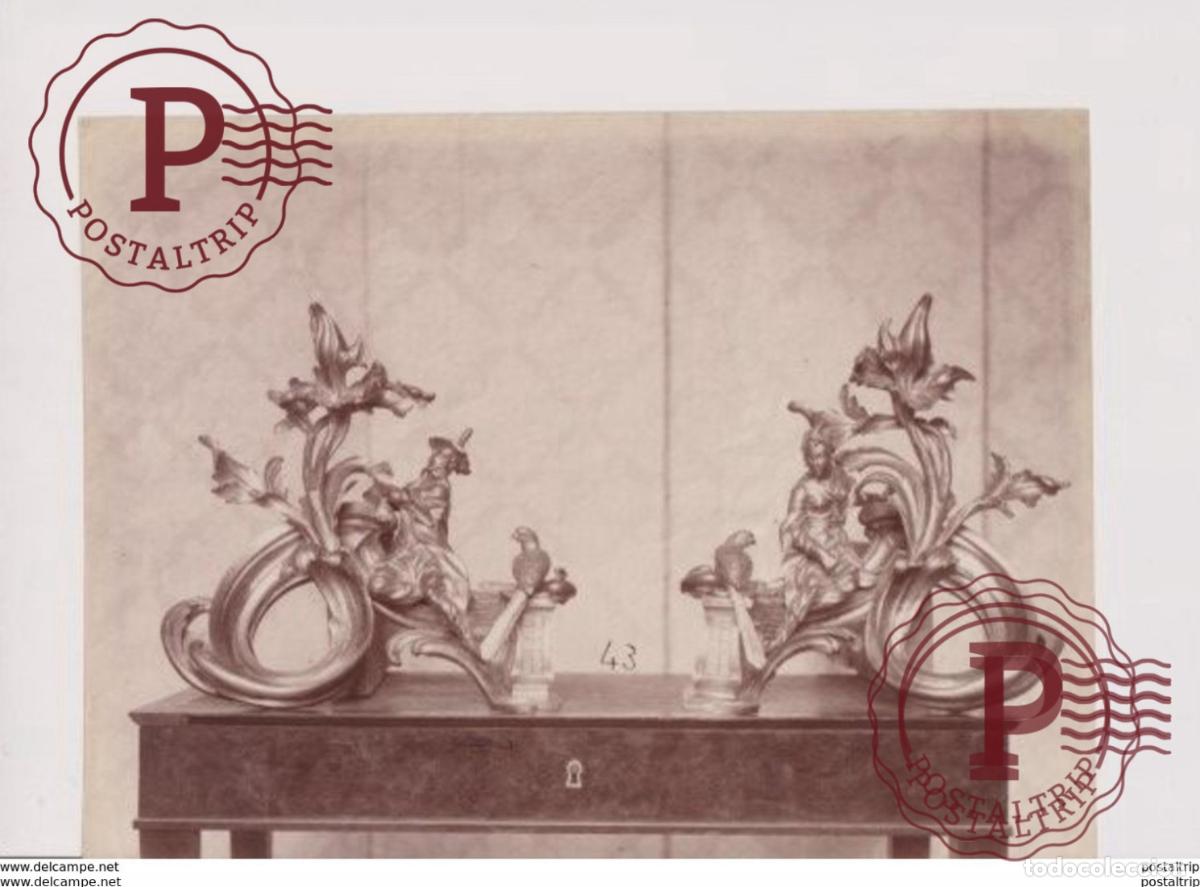 Fotograf&iacute;a antigua: MOBILIER NATIONALE CHENETS LOUIS XV 24*18CM PHOTOGRAPHIE