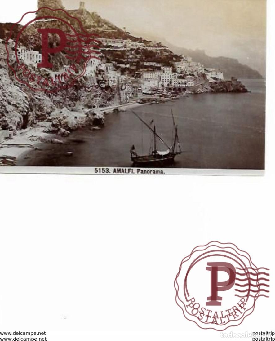 Fotograf&iacute;a antigua: ITALIA AMALFI PANORAMA MISSING CORNER 14*10CM PHOTOGRAPHIE