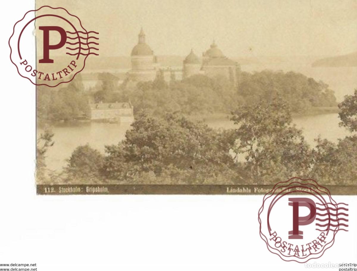 Photographie ancienne: STOCKHOLM GRIPSHOLM LINDAHLS FOTOGRAFIAFFAR 15*9CM PHOTOGRAPHIE