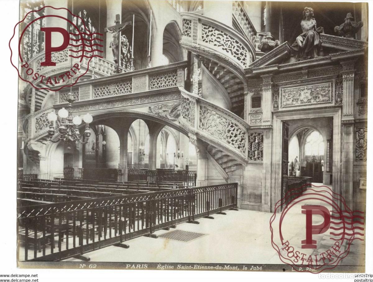Fotograf&iacute;a antigua: PARIS EGLISE SAINT ETIENNE DU MONT LE JUB&Eacute; LP PJOT 27*21CM PHOTOGRAPHIE