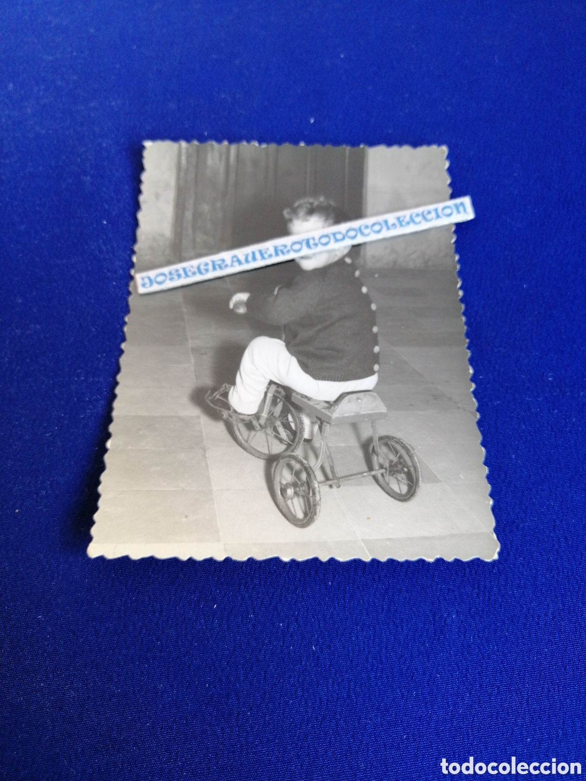 Fotograf&iacute;a antigua: NI&Ntilde;O MODELO EN BICICLETA SELLO FOTOGR&Aacute;FICO FOTOS OGALLA (TORRENTE) VALENCIA FOTOGRAF&Iacute;A ANTIGUA