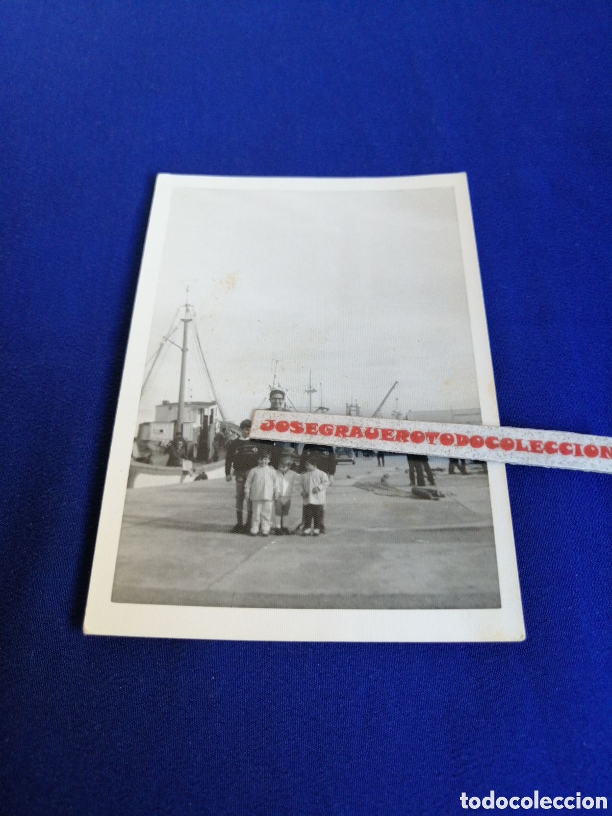 Fotograf&iacute;a antigua: BARCO PUERTO PASADO ANTIGUA SIGLO PASADO