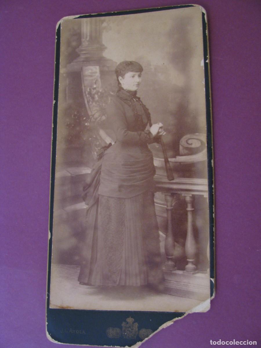 Fotograf&iacute;a antigua: RETRATO RETRATO SE&Ntilde;ORA TARJETA GABINETE FOT&Oacute;GRAFO J.G. AYOLA (CARRERA DE GENIL, GRANADA). 21X10 CM