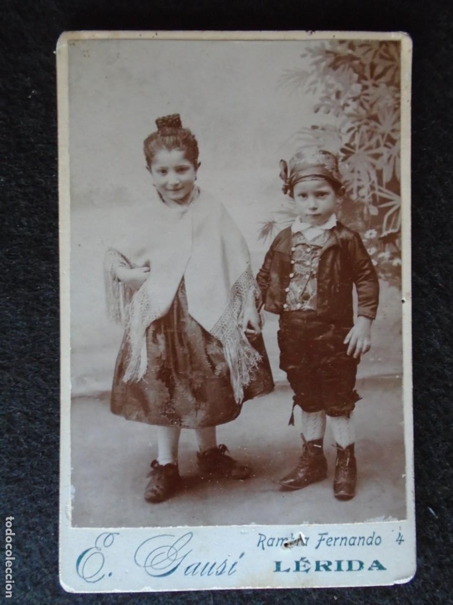 Fotograf&iacute;a antigua: (FOT-260903)FOTOGRAFIA ALBUMINA DE NI&Ntilde;OS CON TRAJE REGIONAL - FOTO E.GAUSI(LERIDA)