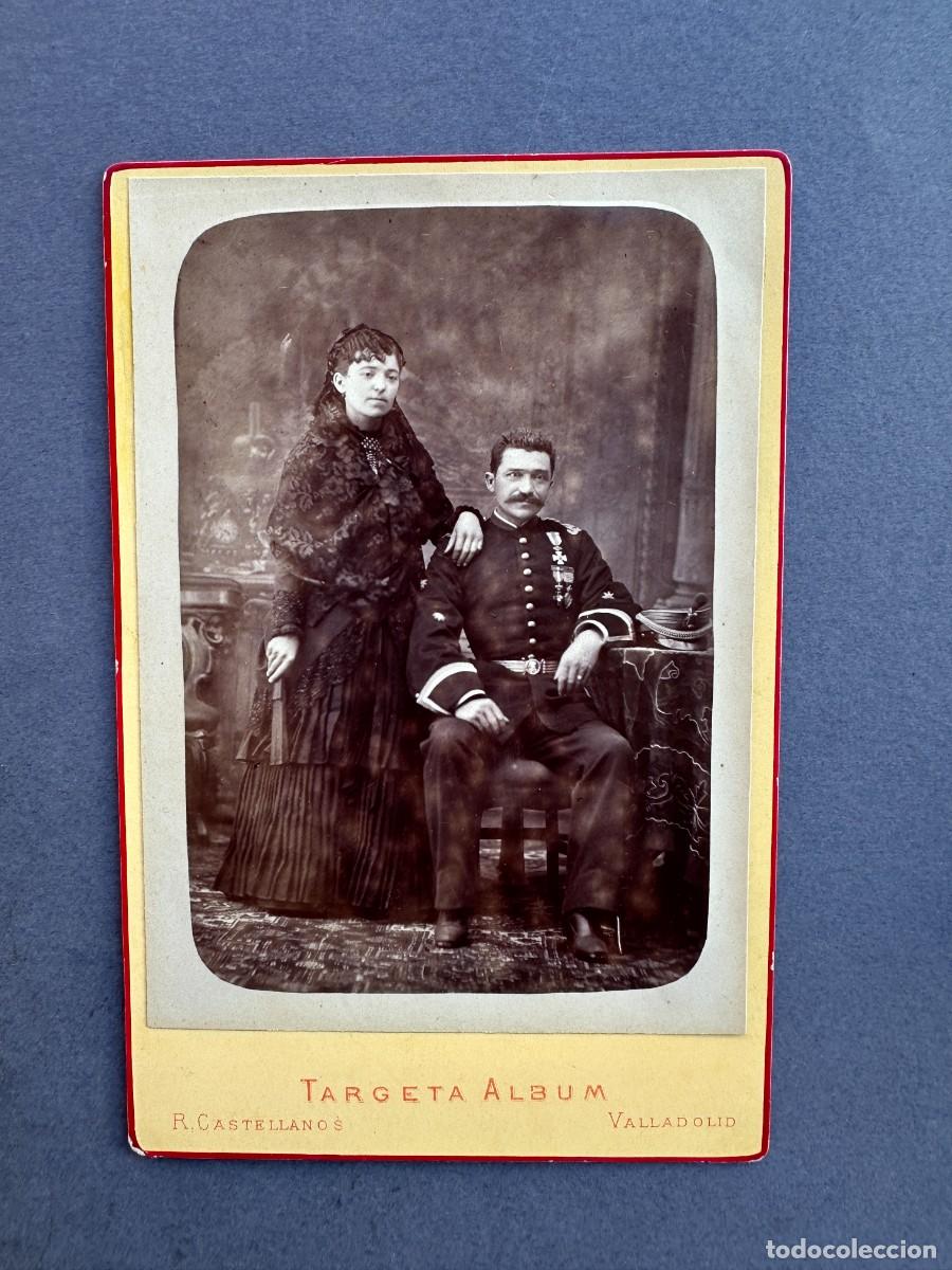 Fotograf&iacute;a antigua: XIX - FOTOGRAFIA DE R. CASTELLANOS - VALLADOLID - PAREJA - MILITAR Y SE&Ntilde;ORA