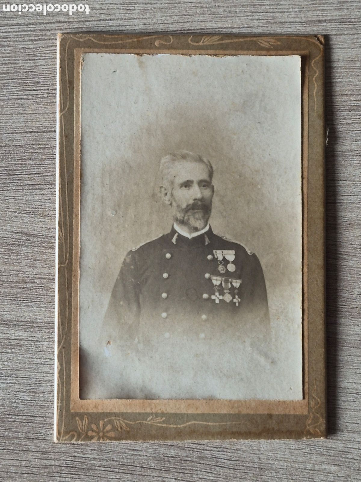 Fotograf&iacute;a antigua: Albumina MILITAR de INGENIEROS con Medallas . TIPO CDV. - &Eacute;poca Alfonso XII - XIII - 10 x 7 cm.