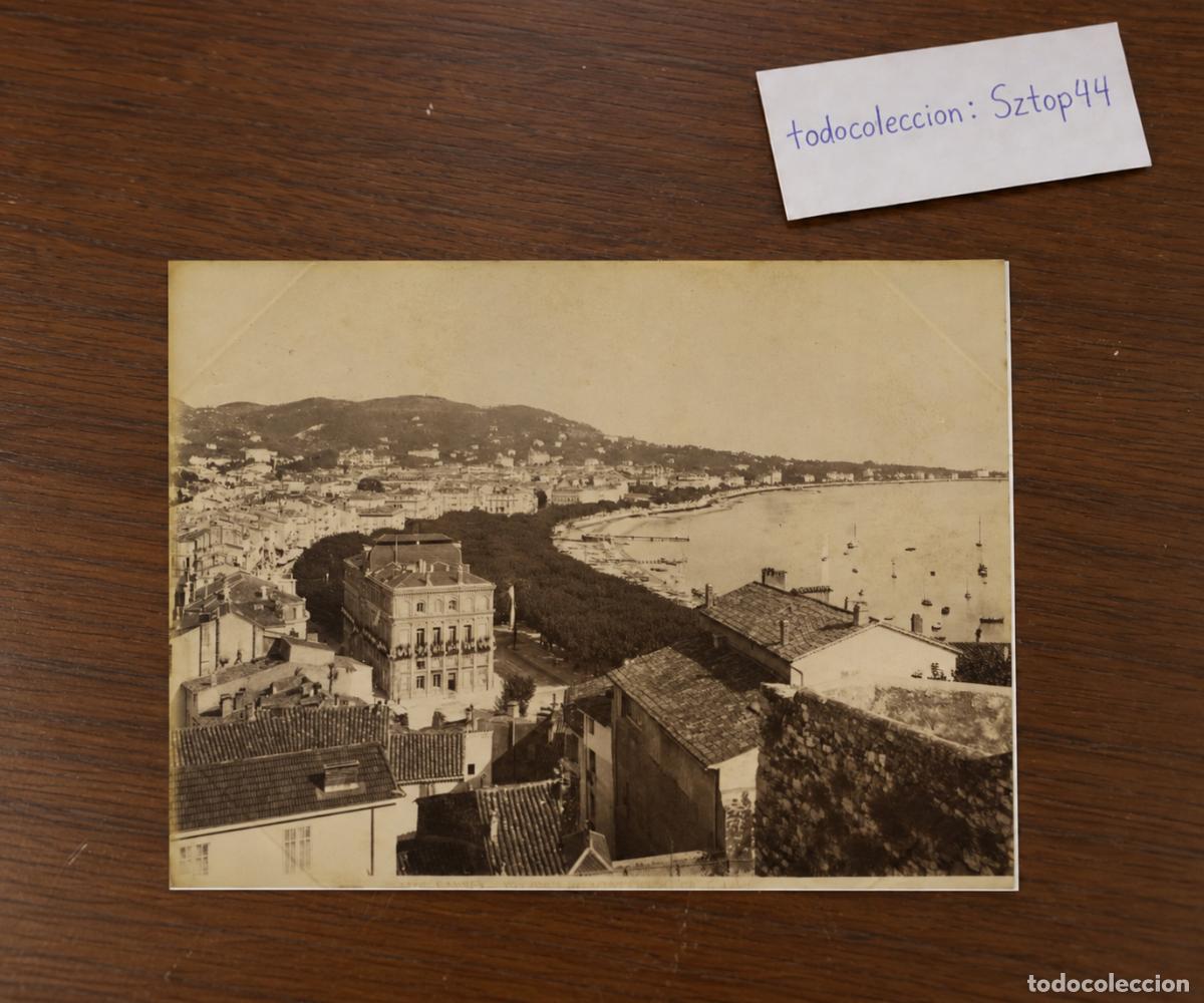 Fotograf&iacute;a antigua: Fotograf&iacute;a Antigua de &Eacute;poca - Cannes, Vue Prise du Mont Chevalier por Jean Giletta - C. 1890 / Vinta