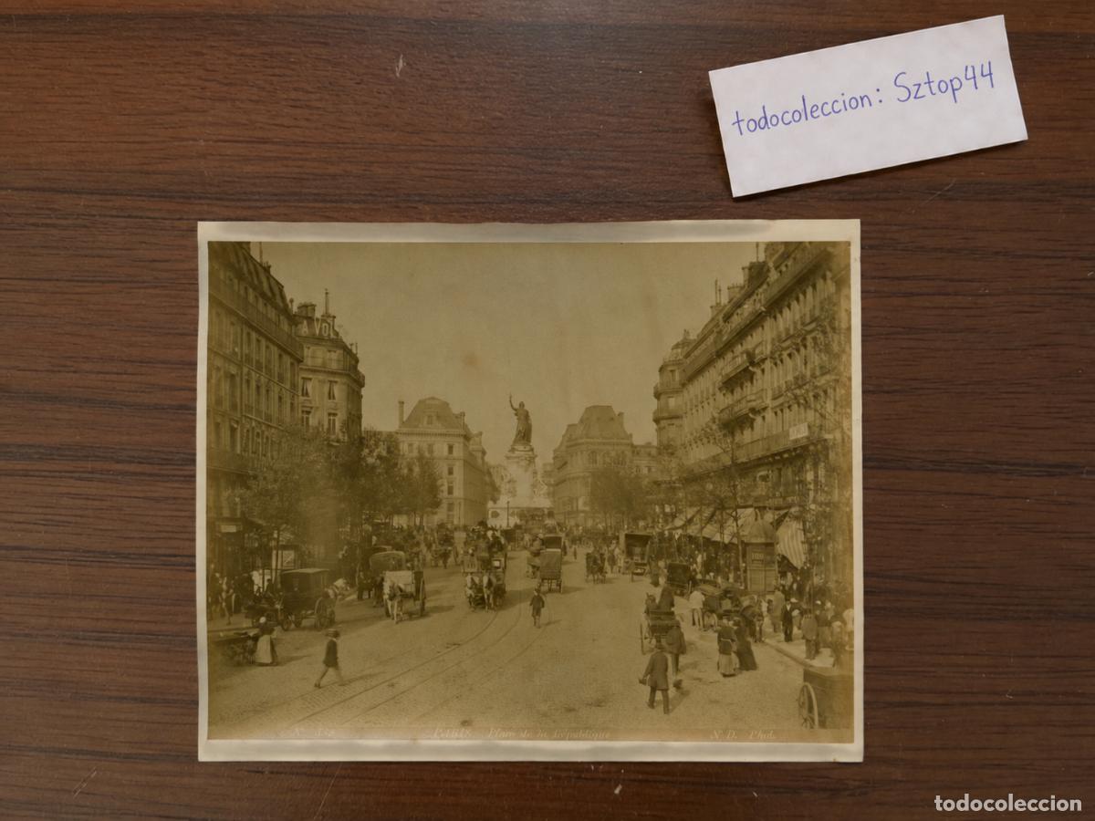 Fotograf&iacute;a antigua: Fotograf&iacute;a Antigua - Paris, Place de la R&eacute;publique por N.D. Phot (Neurdein) - C. 1890 / &Eacute;poca