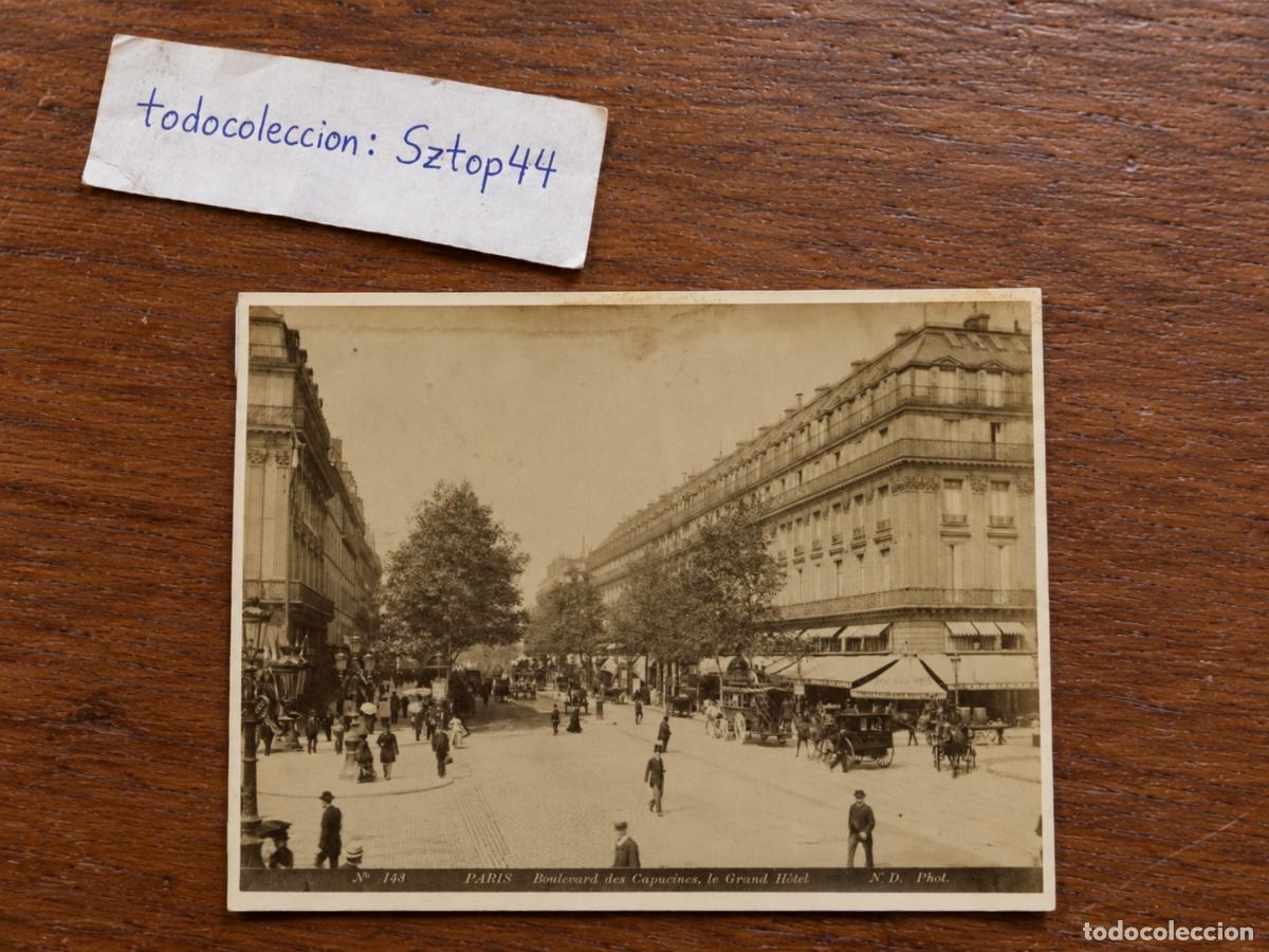 Fotograf&iacute;a antigua: Fotograf&iacute;a Antigua - Paris, Boulevard des Capucines, le Grand H&ocirc;tel por N.D. Phot (Neurdein) - C. 18
