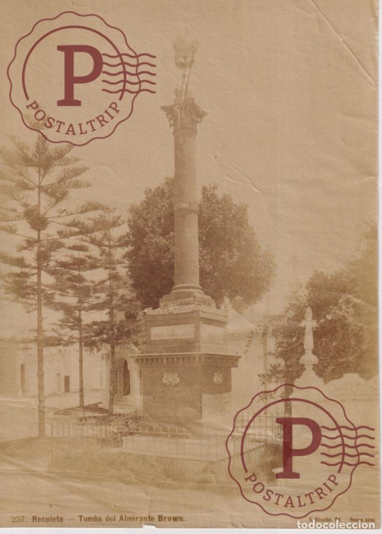 Fotograf&iacute;a antigua: ARGENTINA. RECOLETA. TUMBA ALMIRANTE BROWN. FOTOGRAFIA ANTES 1900. EUGENIO WIDMAYER. CORRIENTES 20X1