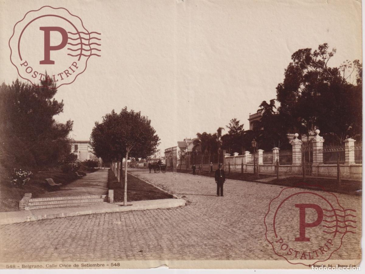 Fotograf&iacute;a antigua: ARGENTINA, FOTO ANTES DE 1900. BELGRANO CALLE ONCE SETIEMBRE SAMUEL RIMATHE 21X15