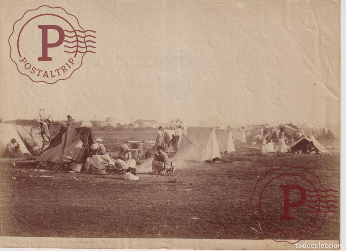 Fotograf&iacute;a antigua: ARGENTINA, FOTO ANTES DE 1900. CAMPAMENTO MILITAR MUJERES SAMUEL RIMATHE 21X15 CM military camp mili
