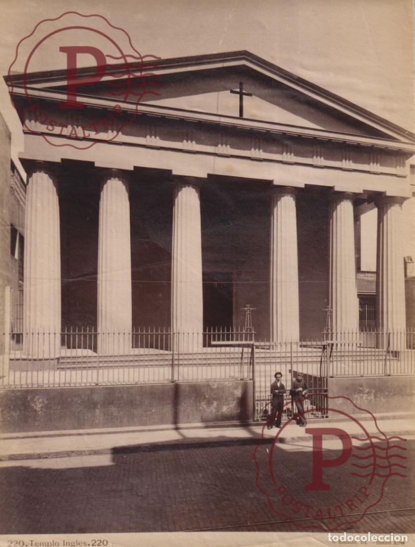 Fotograf&iacute;a antigua: ARGENTINA BUENOS AIRES TEMPLO INGLES S. RIMATHE FOTO ANTES DE 1900 20,5X15 CM