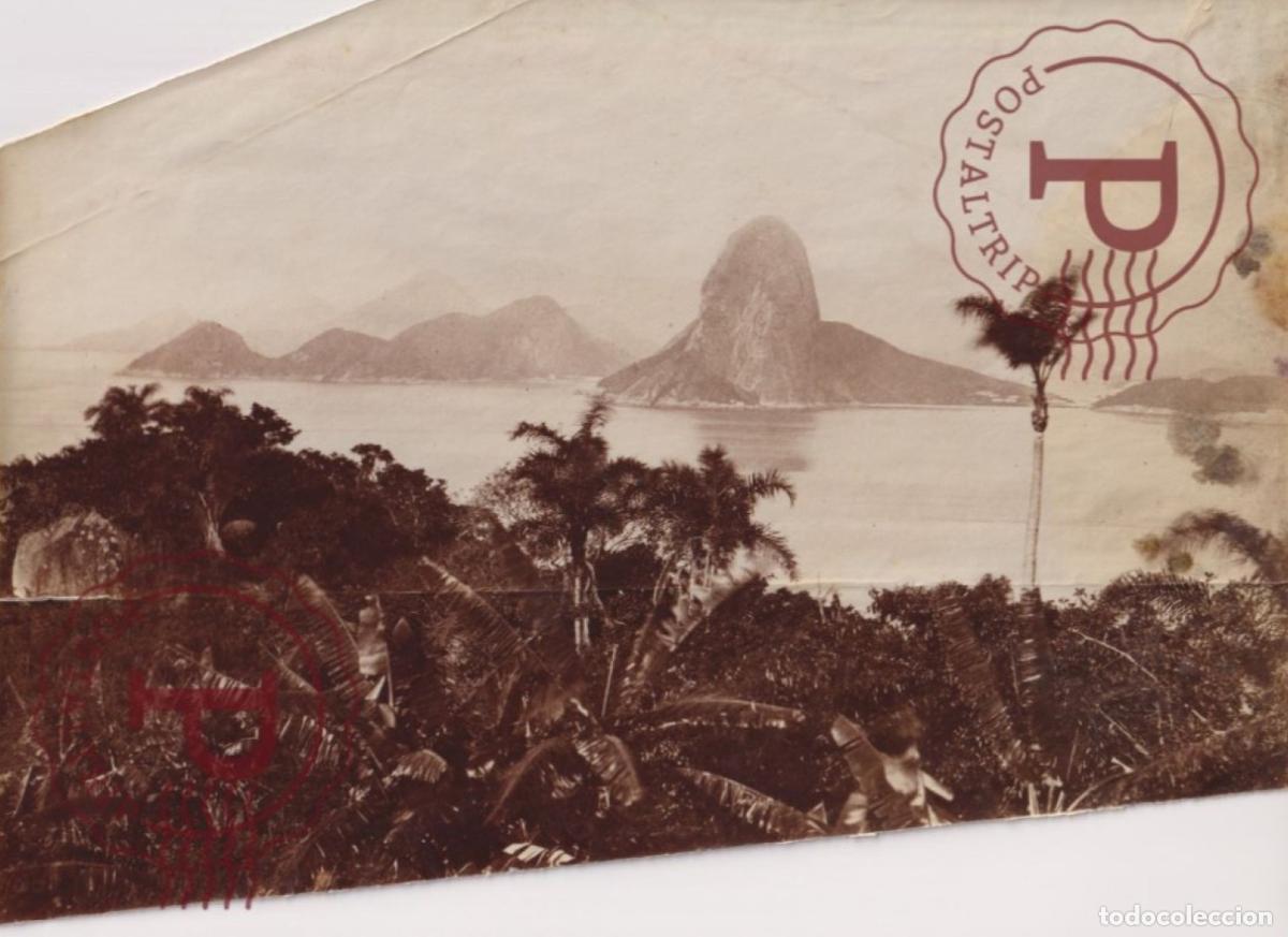 Fotograf&iacute;a antigua: BRASIL RIO DE JANEIRO PAN DE AZUCAR ANONIMO FOTO ANTES DE 1900 25X17 DA&Ntilde;ADA DAMAGE ETAT